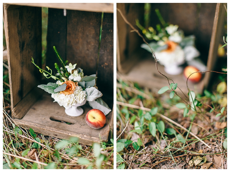 Nikki Santerre Photography_Virginia Fine Art Film Wedding Photographer_Southern Peaches Styled Shoot_Floral Ladder_Black Creek Flowers and Sweets_0004