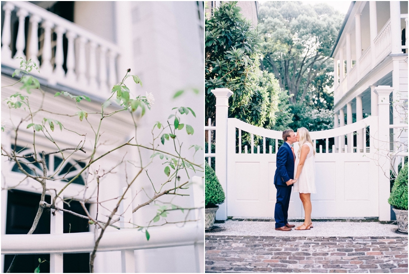 Nikki Santerre_Charleston Fine Art Film Wedding Photographer_White Point Garden Engagement Session_0002