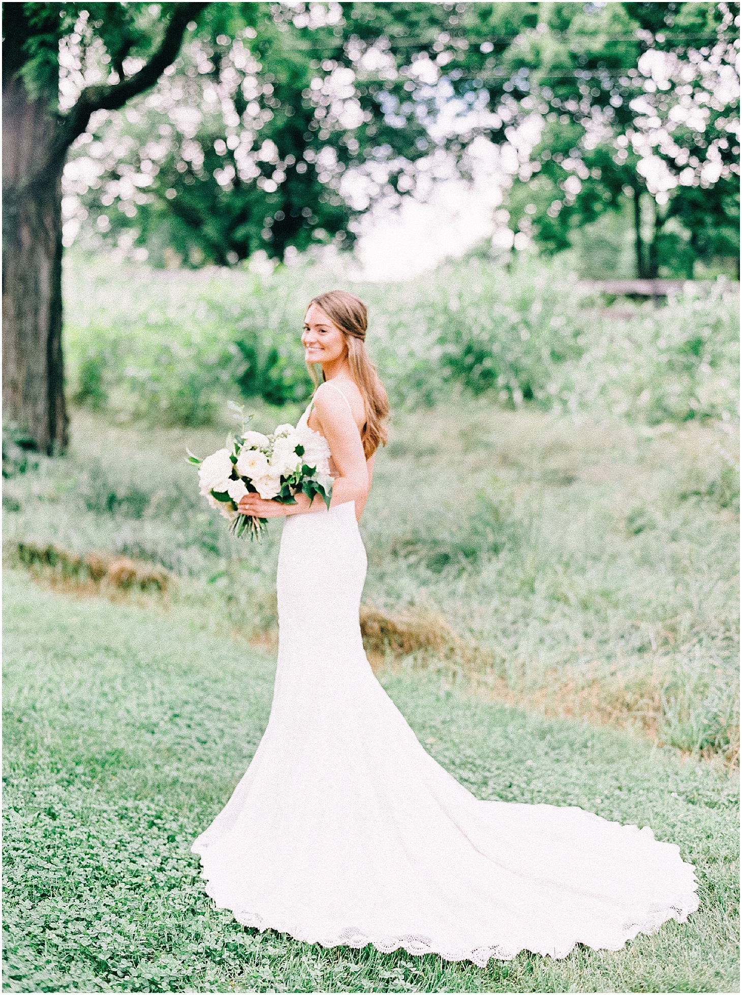 Romantic Outdoor Bridal Portraits | Chic Estate Wedding at Tranquility Farm | Nikki Santerre Destination Film Wedding Photography