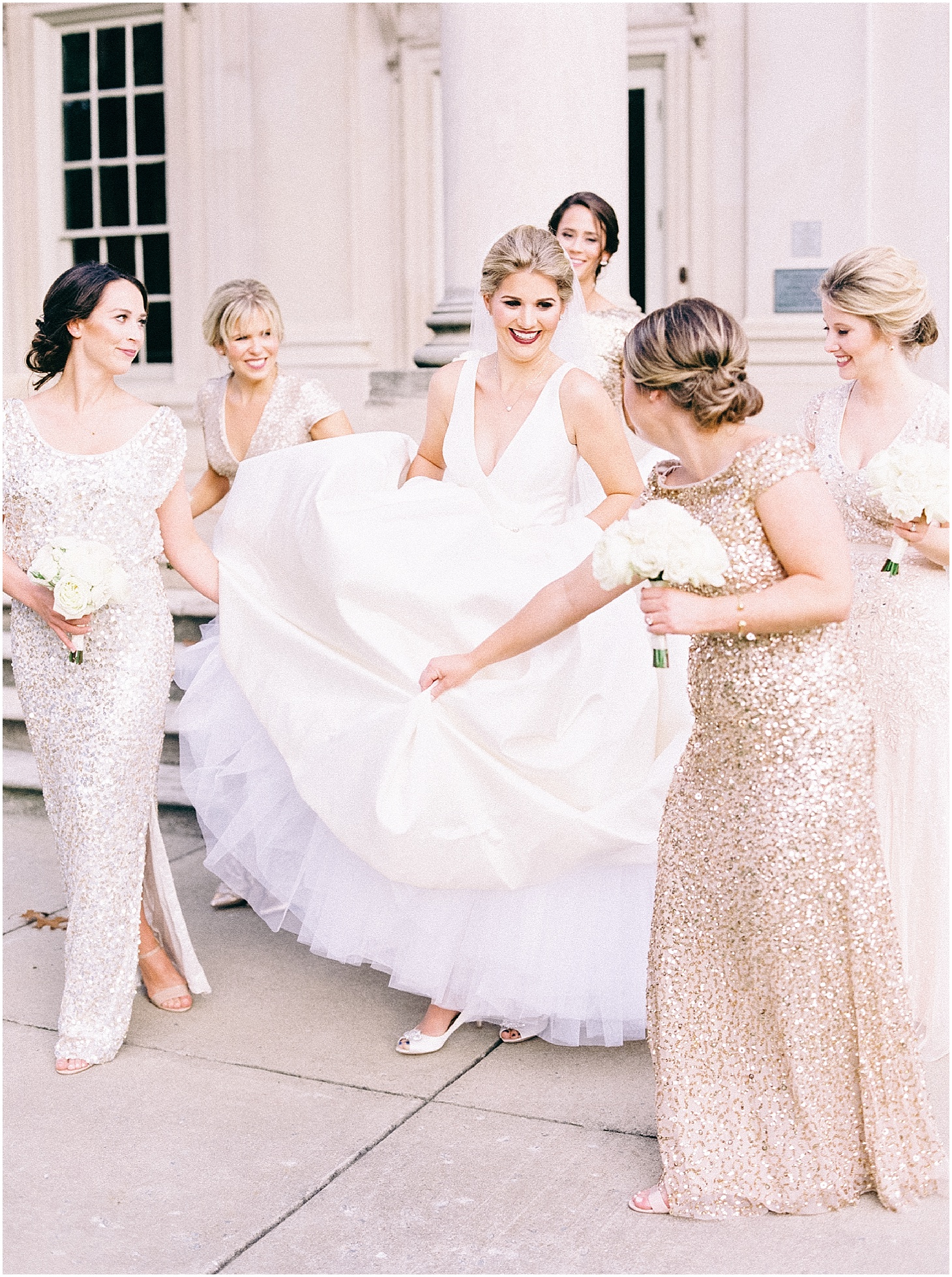 Bride and Bridesmaids at VMFA, Richmond, VA | Nikki Santerre Photography | Virginia Fine Art Film Photographer
