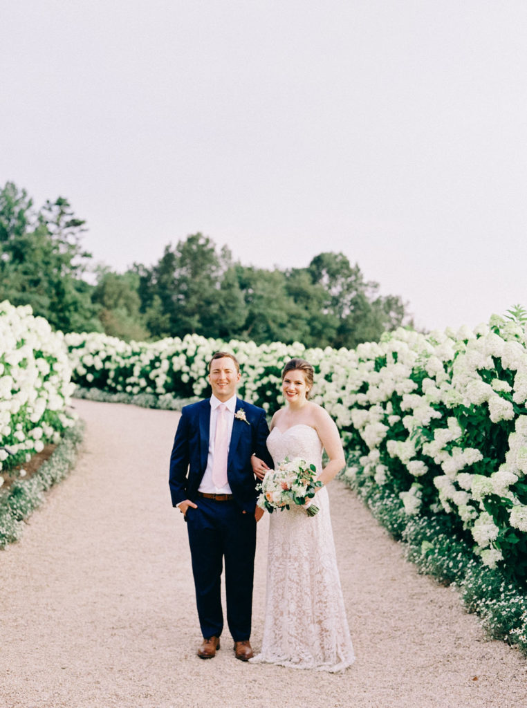 A dreamy and romantic Pippin Hill Wedding in Charlottesville, Virginia. The hydrangeas were in full bloom for the most romantic summer wedding. 