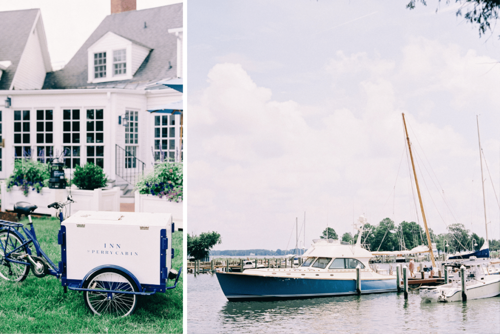 Image of a bicycle and boat at Perry Inn Cabin, one of the Best East Coast Wedding Venues